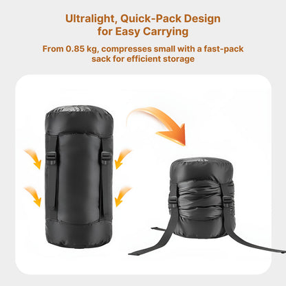 Down Mummy Sleeping Bag, -13°C Extreme Cold Weather Winter Bag | Traverseon