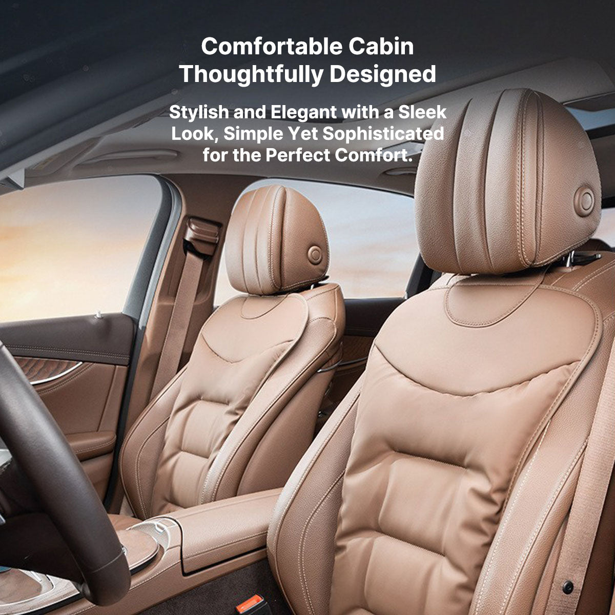 Breathable Napa Leather Car Seat Cover Full Set