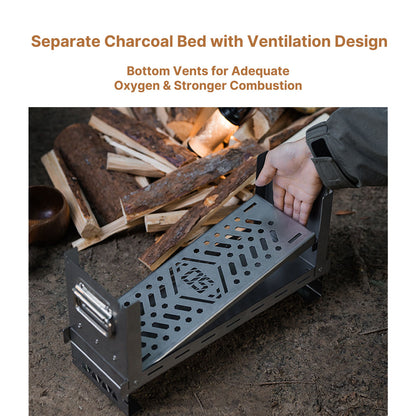 Wood Burning Camp Fire Pit – Secondary Combustion, Lightweight and Versatile