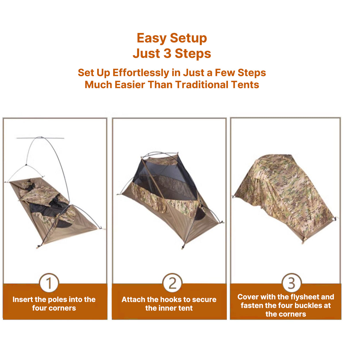 Ultralight 1 Person Camping Tent – Waterproof Military Style Outdoor Tent