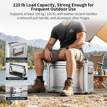 37 Qt All-Aluminum Portable Fridge – Dual-Zone Car Cooler | Traverseon