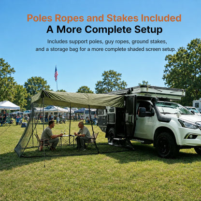 SUV Tailgate Screen Canopy – 10 x 6.5 ft Mosquito Net Sun Shade | Traverseon