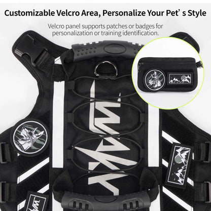 Outdoor Dog Harness – 900D Nylon Detachable Elastic Leash Reflective Dual Handles M/L/XL Hiking Walking | Traverseon
