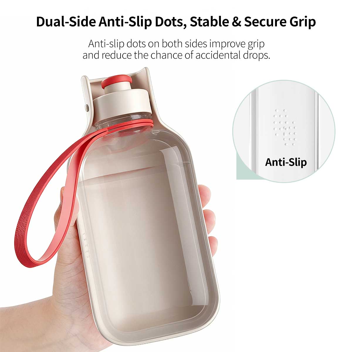 Portable Dog Water Bottle – 550/350ml 150° Fold Wide-Mouth, Leak-Proof for Outdoor Walking | Traverseon