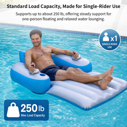 Motorized Pool Lounger – 250 lb Dual-Motor Inflatable Float | Traverseon