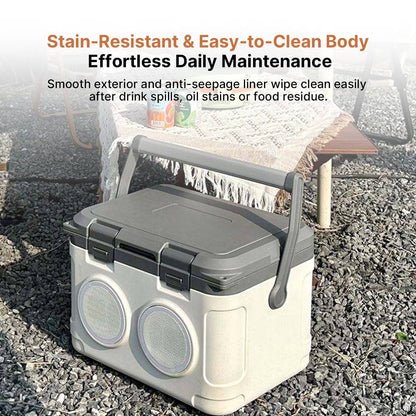 Bluetooth Cooler Box – 22.2qt Portable Outdoor Ice Chest | Traverseon