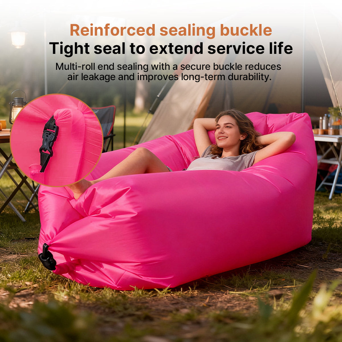 Inflatable Air Sofa – Pump-Free Portable Camping Lounger | Traverseon