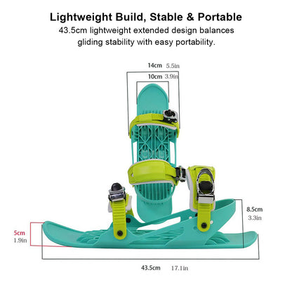 Ski Snow Skates – Mini Short Adjustable Bindings Adult Kids Portable Snow Skiing | Traverseon