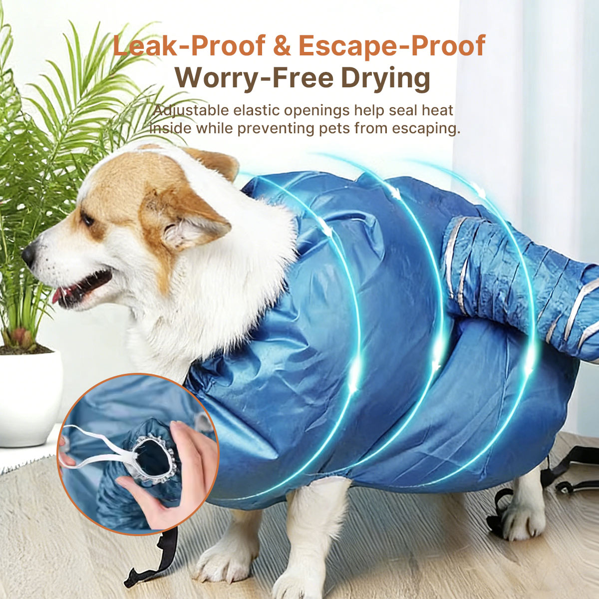 Dryer Dog Pet Drying Bag – 360° Circulating Hair Lock Hands-Free | Traverseon