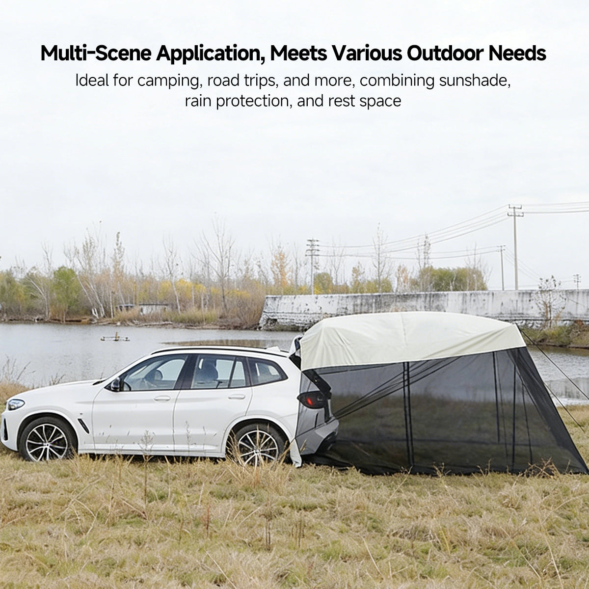 SUV Tailgate Tent – Waterproof UV-Protection Car Camping Awning