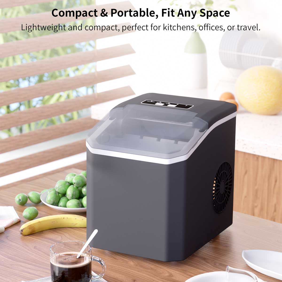 Countertop Ice Maker 6min Fast Ice - Dual Size Ice Auto Clean Portable | Traverseon