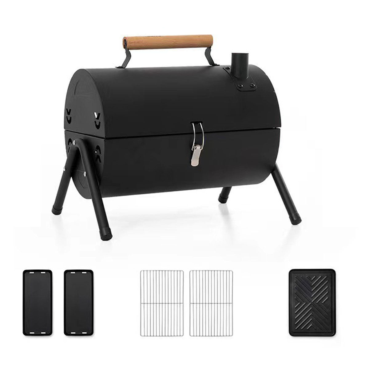 Portable Folding Charcoal Grill – 3-5 People Dual-Zone Roasting for Camping & Picnics