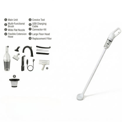 Cordless Handheld Pet Hair Vacuum – 4000Pa Strong Suction Cleaner with 4 Attachments | Traverseon