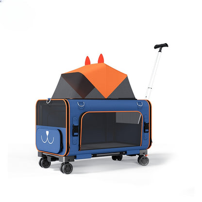 2-in-1 Pet Stroller & Carrier – Foldable Breathable Dog & Cat Travel Cart | Traverseon
