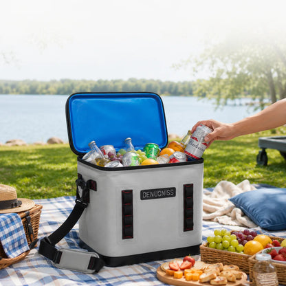 32L Rolling Soft Cooler – 72H Cold, Leakproof & Detachable Trolley | Traverseon