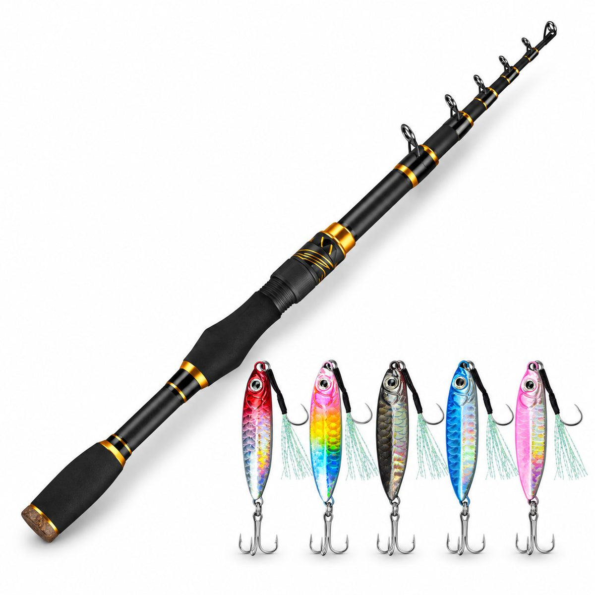 Carbon Fiber Telescopic Fishing Rod – Portable Lure Travel Pole