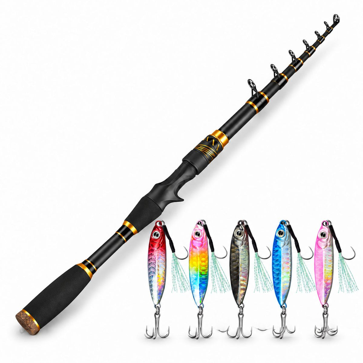 Carbon Fiber Telescopic Fishing Rod – Portable Lure Travel Pole