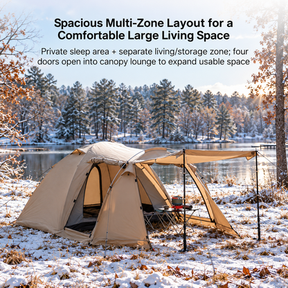 All-Season Family Hot Camping Tent with Stove Jack