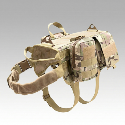 Tactical Dog Vest Harness – Adjustable, Pouches, Handle, for Hiking Training | Traverseon