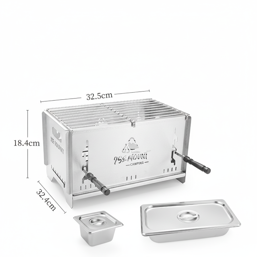 Multi-Function Charcoal Camp Stove – Dual-Zone Cooking, 3-Level Heat | Traverseon