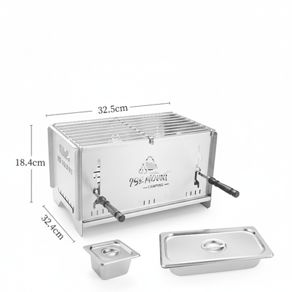 Multi-Function Charcoal Camp Stove – Dual-Zone Cooking, 3-Level Heat | Traverseon