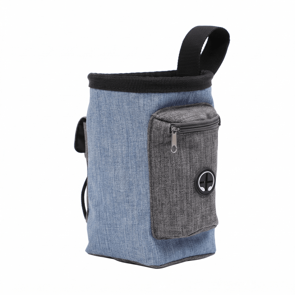 Lightweight Linen Dog Treat Pouch with Poop Bag Dispenser - Multi-Pocket for Puppy Training & Walks | Traverseon