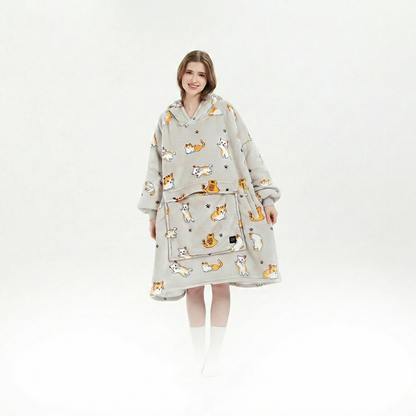 Cordless Heated Hoodie Blanket – 1400g Thick Flannel Cozy Warmth Anywhere | Traverseon