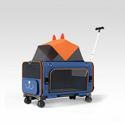 2-in-1 Pet Stroller & Carrier – Foldable Breathable Dog & Cat Travel Cart | Traverseon