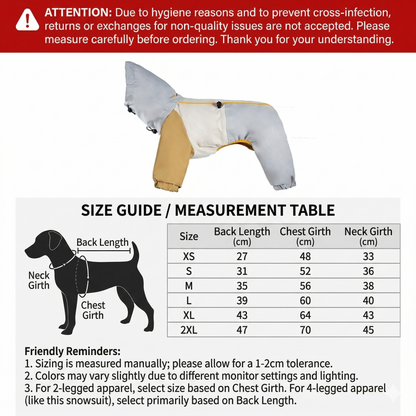 4-Leg Pet Outdoor Jacket, 3-in-1 Waterproof Windproof Reflective Warm Coat | Traverseon