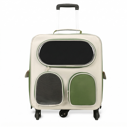 3-in-1 Detachable Pet Rolling Carrier – Lightweight Breathable Backpack & Trolley Bag for Cats & Small Dogs | Traverseon