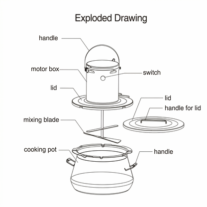Multi-Capacity Electric Food Mixer – Dual Blade High-Speed Kitchen Mixer | Traverseon