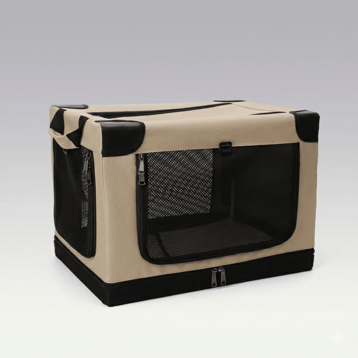 Foldable Soft Dog Crate - 3 Sizes Reinforced Frame Waterproof Oxford Crate for Car Trips & Indoor Storage | Traverseon