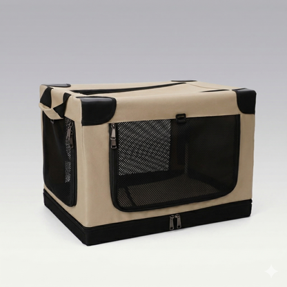 Foldable Soft Dog Crate – Portable Travel Pet Carrier with Mesh Ventilation & Waterproof Oxford Fabric | Traverseon