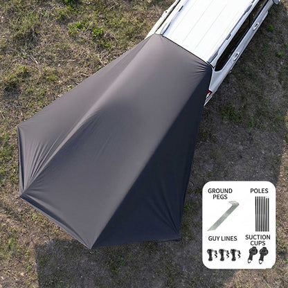 SideMount Dual-Use Car Awning — 2-in-1 Rear & Side Setup, Windproof Stable, All-Weather Portable | Traverseon