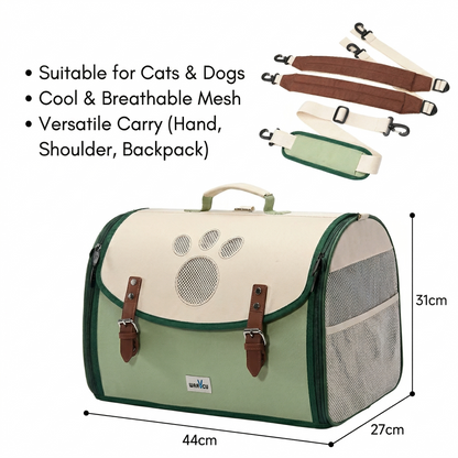 3-Way Anti-Escape Pet Carrier Backpack – Foldable Breathable Travel Bag for Cats & Small Dogs | Traverseon
