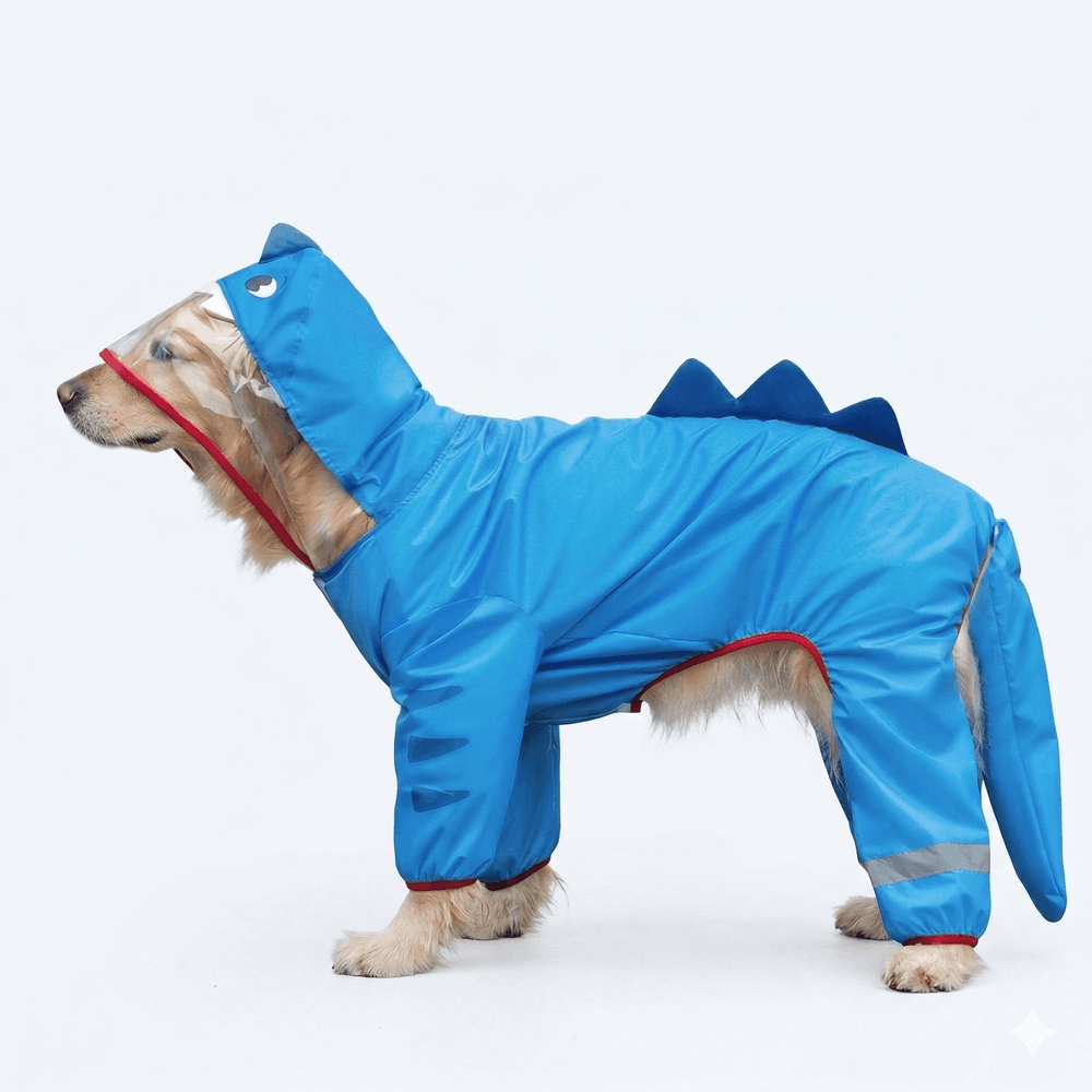Breathable Large Dog Raincoat with Visor - U-Belly, 15000mm Waterproof, 3XL-8XL (25-88 lbs) | Traverseon
