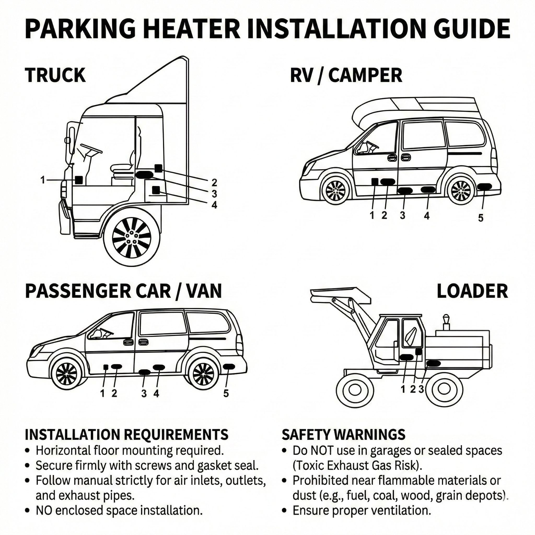 Air Parking Heater – 5000W Diesel Quiet Rapid Heat Portable for Car Truck RV | Traverseon