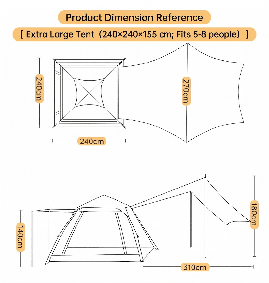 2-in-1 Automatic Pop Up Canopy & Camping Tent- Instant Setup，Versatile Shelter | Traverseon