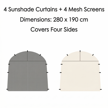 Camping Dome Tent 14×14ft – 210D UPF50+ Ventilated Windproof for Camping Beach Picnic | Traverseon