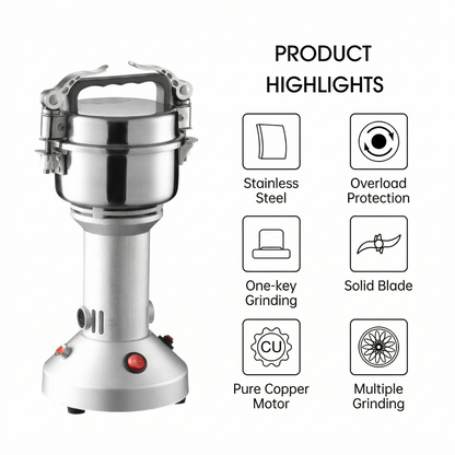 Upright Electric Grain Grinder – 850W/1500W High-Speed Stainless Steel Spice & Coffee Mill | Traverseon