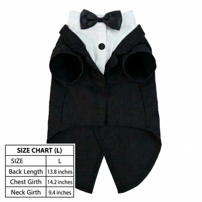 Cat Tuxedo Outfit – Formal Pet Suit with Bow Tie for Weddings & Parties | Traverseon