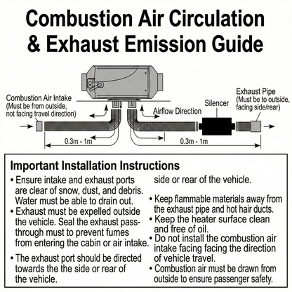 Air Parking Heater – 5000W Diesel Quiet Rapid Heat Portable for Car Truck RV | Traverseon