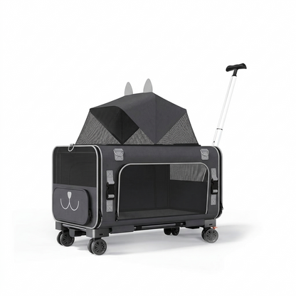 2-in-1 Pet Stroller & Carrier – Foldable Breathable Dog & Cat Travel Cart | Traverseon