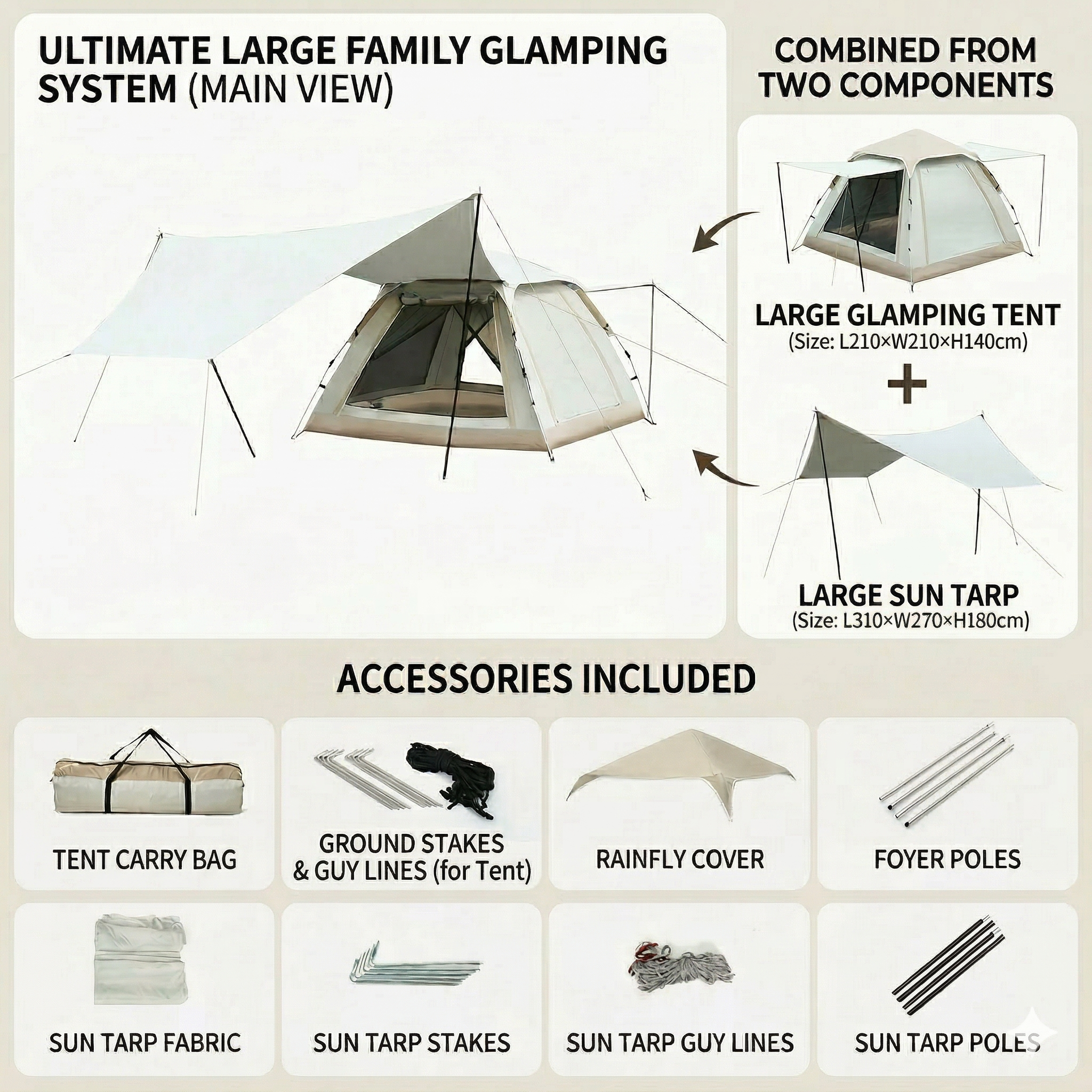 2-in-1 Automatic Pop Up Canopy & Camping Tent- Instant Setup，Versatile Shelter | Traverseon