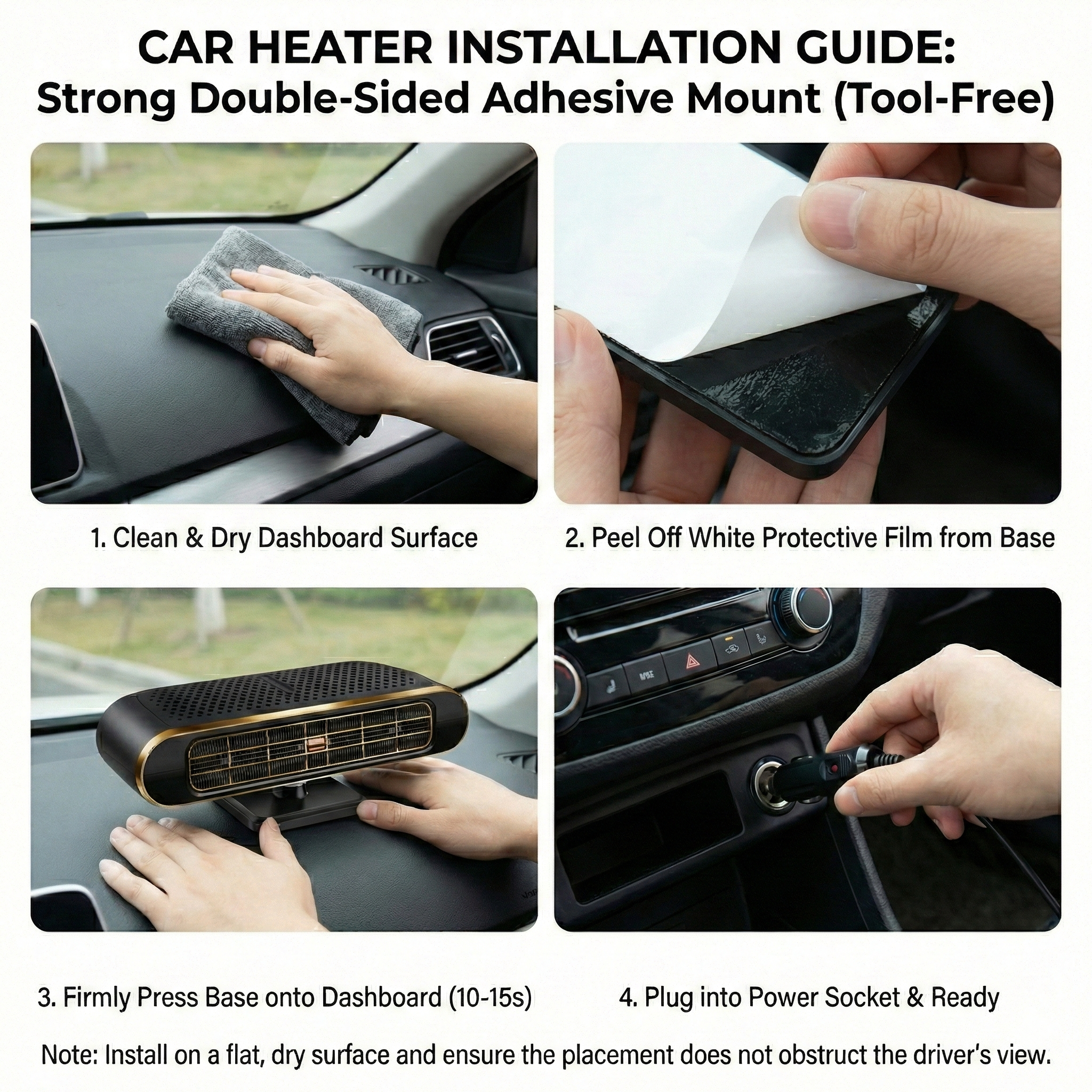 12V Portable Car Heater – Instant Heat & Fast Windshield Defogger | Traverseon