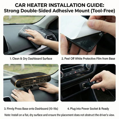 12V Portable Car Heater – Instant Heat & Fast Windshield Defogger | Traverseon