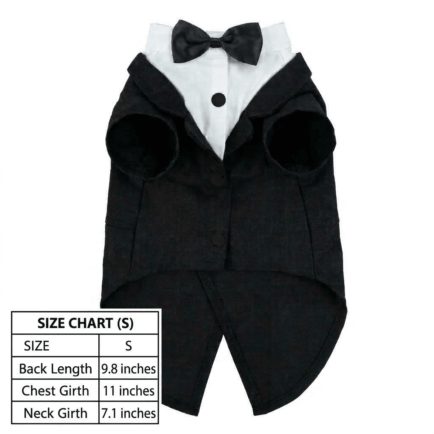 Cat Tuxedo with Bow Tie, Breathable Formal Pet Suit S/M/L for Weddings Parties Photoshoot | Traverseon