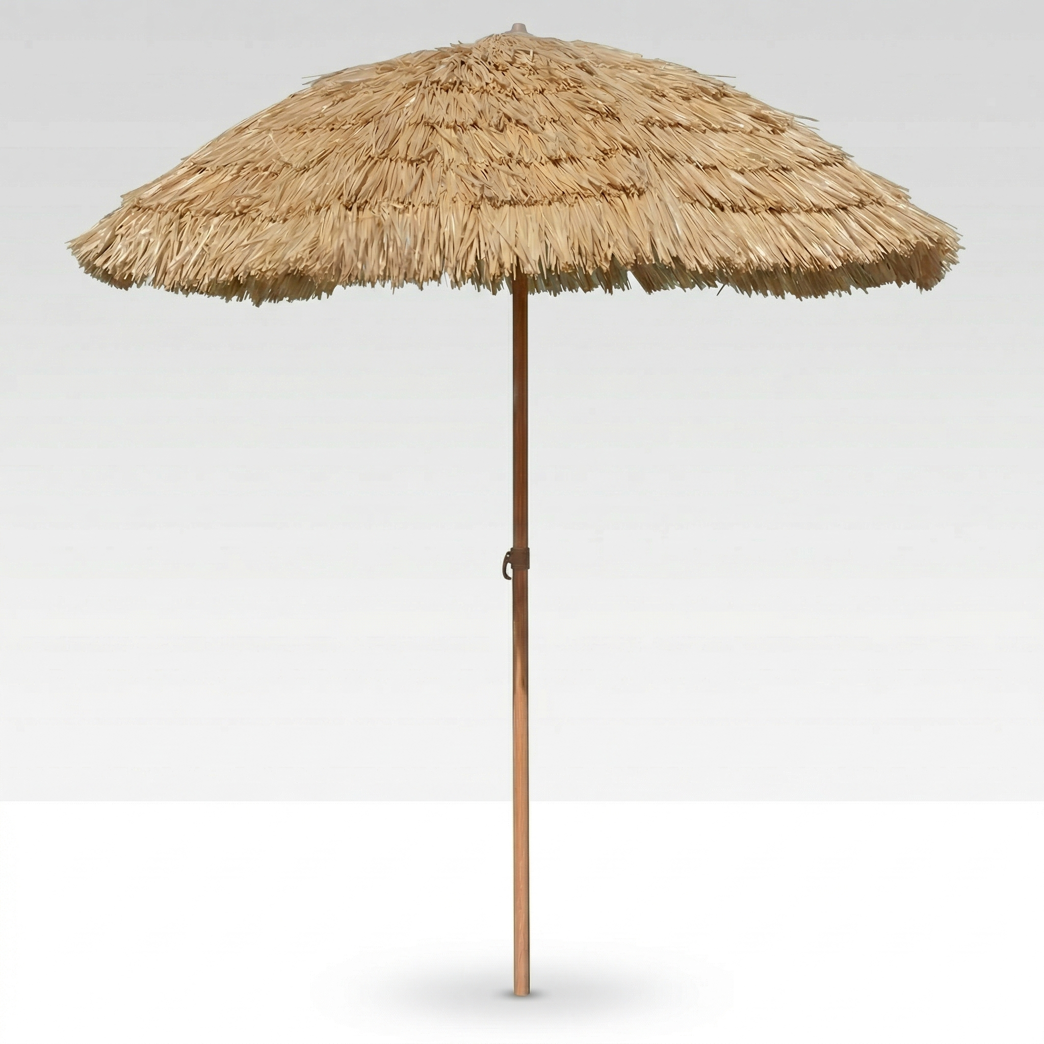 Straw Patio Umbrella – 2M/2.4M DoubleTop Anti-Pinch Tiltable Waterproof Deck Backyard Pool Garden | Traverseon