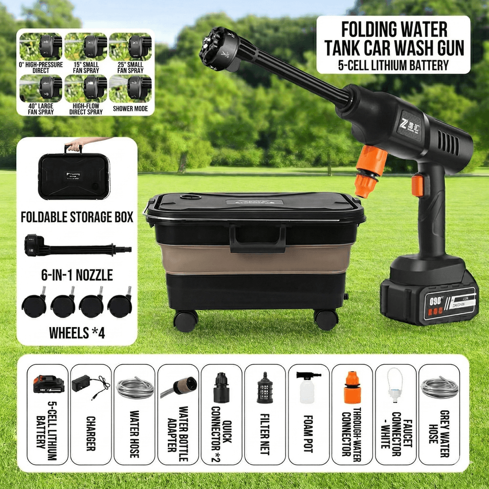 Portable Cordless Pressure Washer, 23L Tank, 6 Modes, All-Scene Cleaning | Traverseon