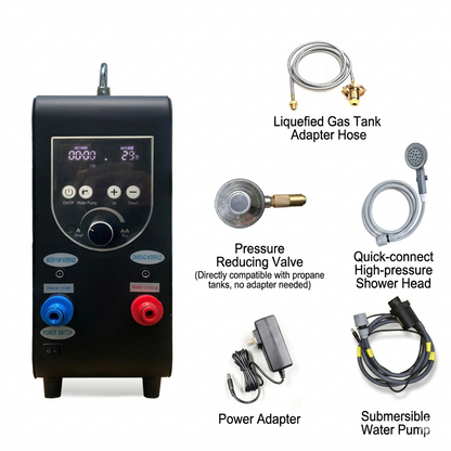 Portable Outdoor Water Heater with Instant 65°C Hot Water & 100-240V Universal Compatibility | Traverseon